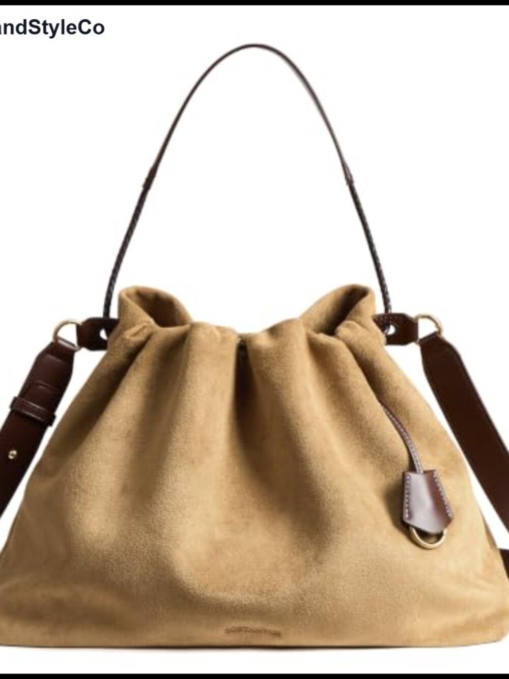 Slouchy Hobo Bag Drawstring Crossbody Shoulder Purse Faux Suede